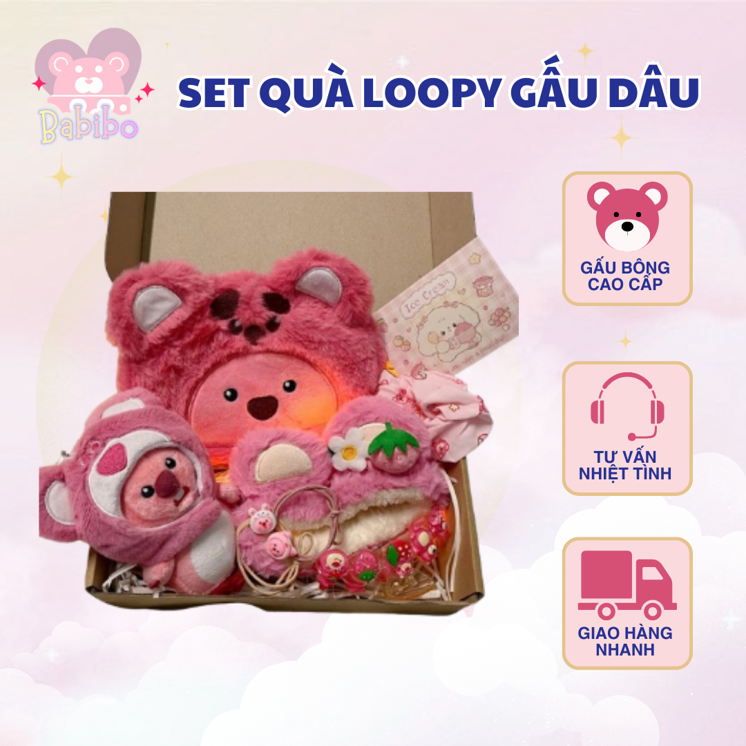 Set Quà Loopy Gấu Dâu