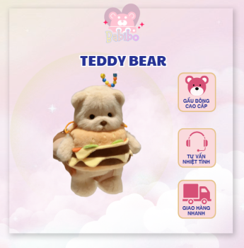 Gấu Bông Teddy Hình Bánh Hambuger