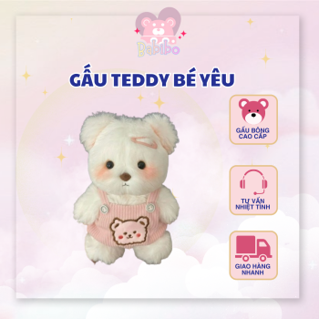 Gấu Bông Teddy Mặc Yếm Hồng