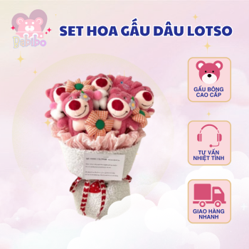 Set Quà Hoa Gấu Dâu Lotso