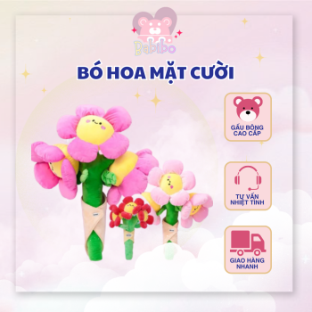 Bó Hoa Gấu Bông Mặt Cười Babibo